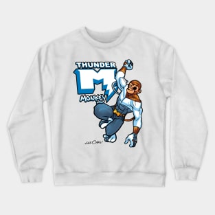 Thunder Monkey comic book style with logo. Crewneck Sweatshirt